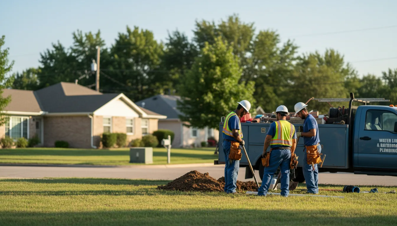 Residential water line and bathroom plumbing service in Auburn, ME